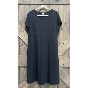 L.L. Bean Black Knit‎ Short Sleeve Pullover Dress Supima/Modal/Lycra Size LP NWT